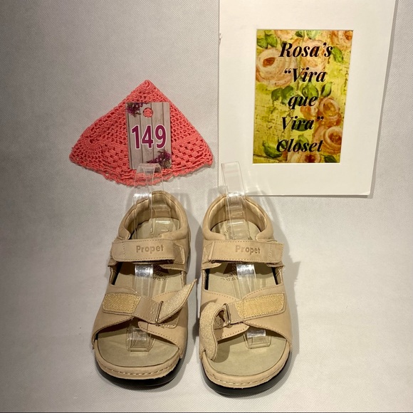 Propet Pedic Walker Sandals Dusty Tan Nubuck NW/OT Adjustable Straps - Picture 6 of 15